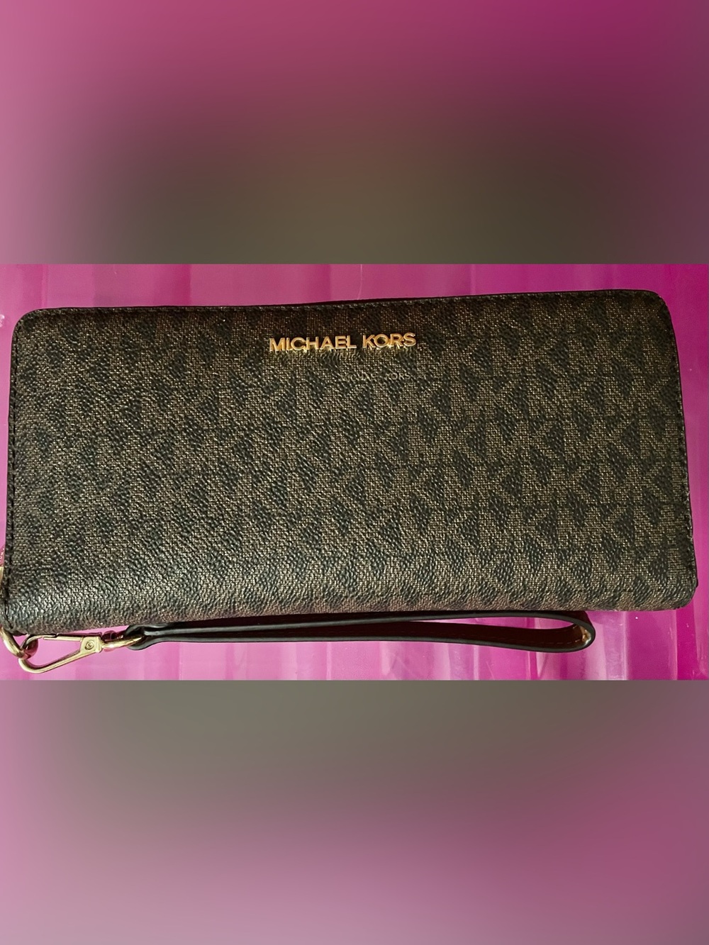 Michael Kors Jet Set Large Wallet Signature Logo - Picture 1 of 7